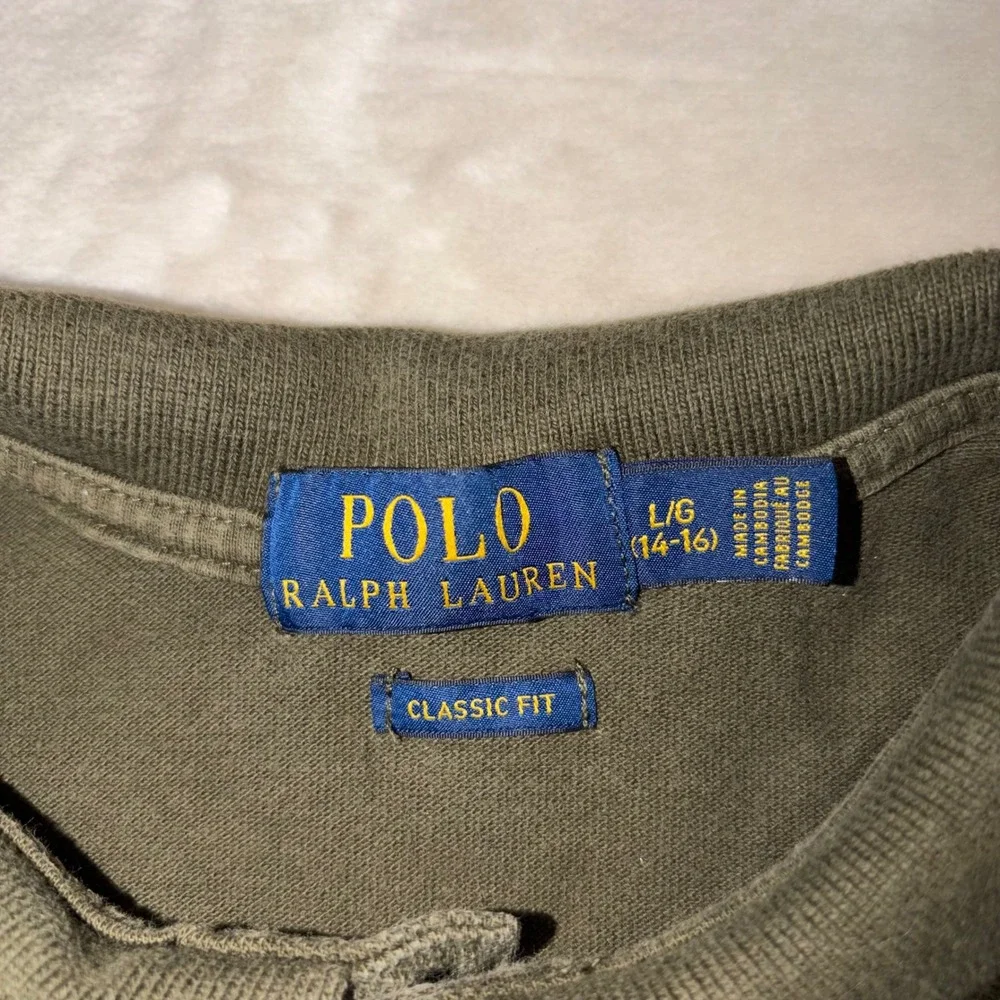 Polo Ralph Lauren Kids Large 14-16 Olive Green Classic Fit Short Sleeve Polo